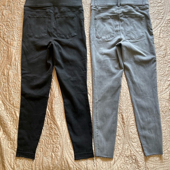 SPANX Lot of 2 Distressed Ankle Skinny Jeans MEDIUM Reg Fit Gray & Black - Picture 9 of 10